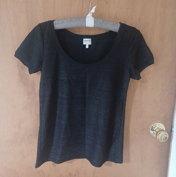 Armani Collezioni Tops - Armani Black Fitted Short Sleeve T-Shirt